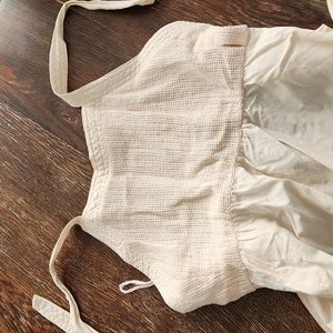 Vintage Neiman Marcus apron/wraparound dress, cream